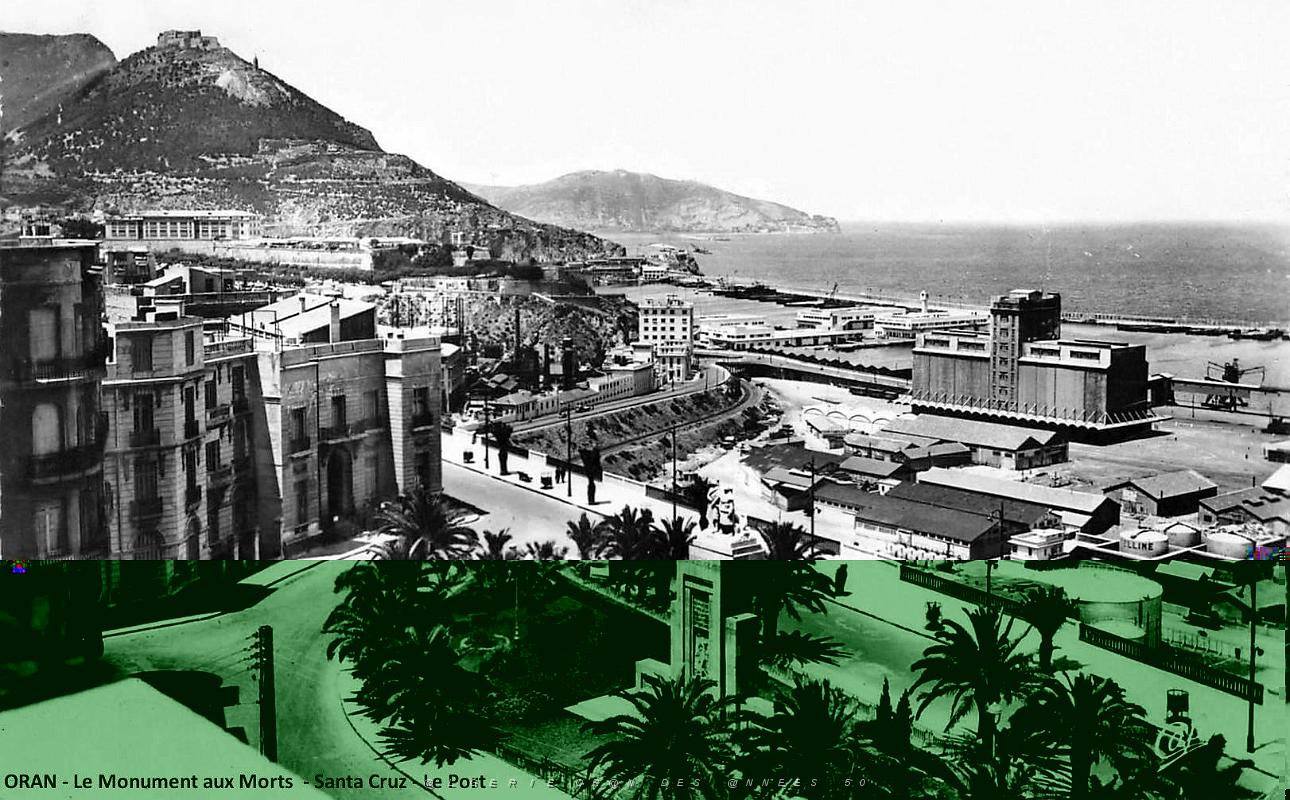 Oran - Le Monument aux Morts, Santa Cruz et le Port.jpg